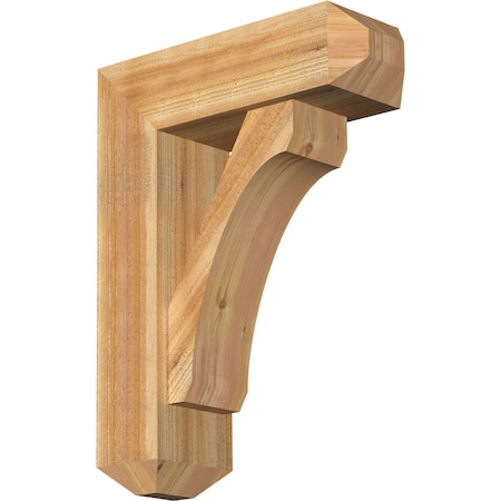 Ekena Millwork Legacy Craftsman Rough Sawn Bracket w/ Offset Brace, Western Red Cedar, 8"W x 24"D x 32"H BKT0806X24X32LEC04RWR